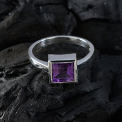 Nisa Boho Purple Solitaire Ring with Gemstone