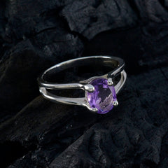 Elena Boho Purple Solitaire Ring in Sterling Silver