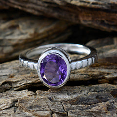 Valentina Boho Purple Solitaire Ring