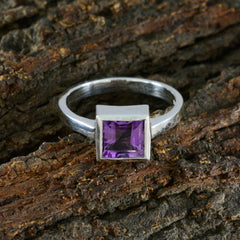 Nisa Boho Purple Solitaire Ring with Gemstone
