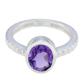 Valentina Boho Purple Solitaire Ring Amethyst Purple