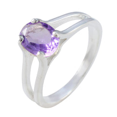 Elena Boho Purple Solitaire Ring in Sterling Silver