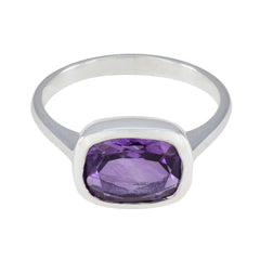 Natalia Boho Purple Solitaire Ring with Gemstone Amethyst Purple