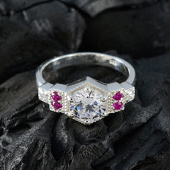 Ananya Boho Red Halo Ring with Gemstone Accent