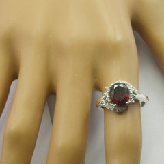 Mathilde Boho Red Halo Ring with Sparkling Accents