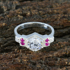 Ananya Boho Red Halo Ring with Gemstone Accent