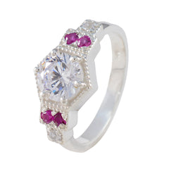 Ananya Boho Red Halo Ring with Gemstone Accent