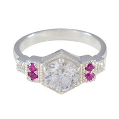 Ananya Boho Red Halo Ring with Gemstone Accent Ruby CZ Red