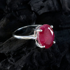 Pauline Boho Red Solitaire Ring with Ruby Gemstone
