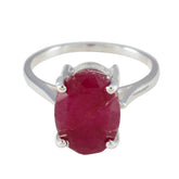 Pauline Boho Red Solitaire Ring with Ruby Gemstone Indian Ruby Red