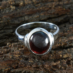 Grace Boho Red Solitaire Ring with Silver Band
