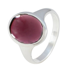 Angel Boho Red Solitaire Ring with Silver Band