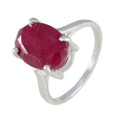 Pauline Boho Red Solitaire Ring with Ruby Gemstone