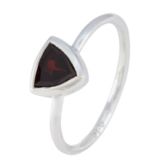 Sara Boho Red Solitaire Ring in Sterling Silver