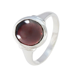 Grace Boho Red Solitaire Ring with Silver Band