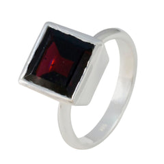 Liyana Boho Red Solitaire Ring with Square Gemstone