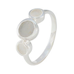 Aiko Boho White Gemstone Ring with Triple Stones