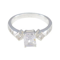 Olivia Boho White Halo Ring Elegant Silver Design Cubic zirconia CZ White