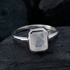 Ji-eun Boho White Solitaire Ring with Gemstone