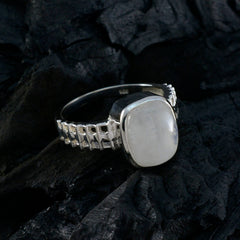 Genesis Boho White Solitaire Ring with Silver Band