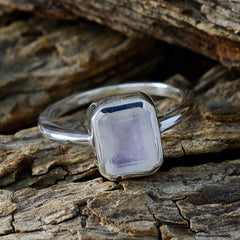 Ji-eun Boho White Solitaire Ring with Gemstone