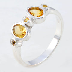 Rina Boho Yellow Gemstone Ring in Sterling Silver