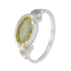 Haruka boho yellow gemstone ring with oval yellow stone and silver band