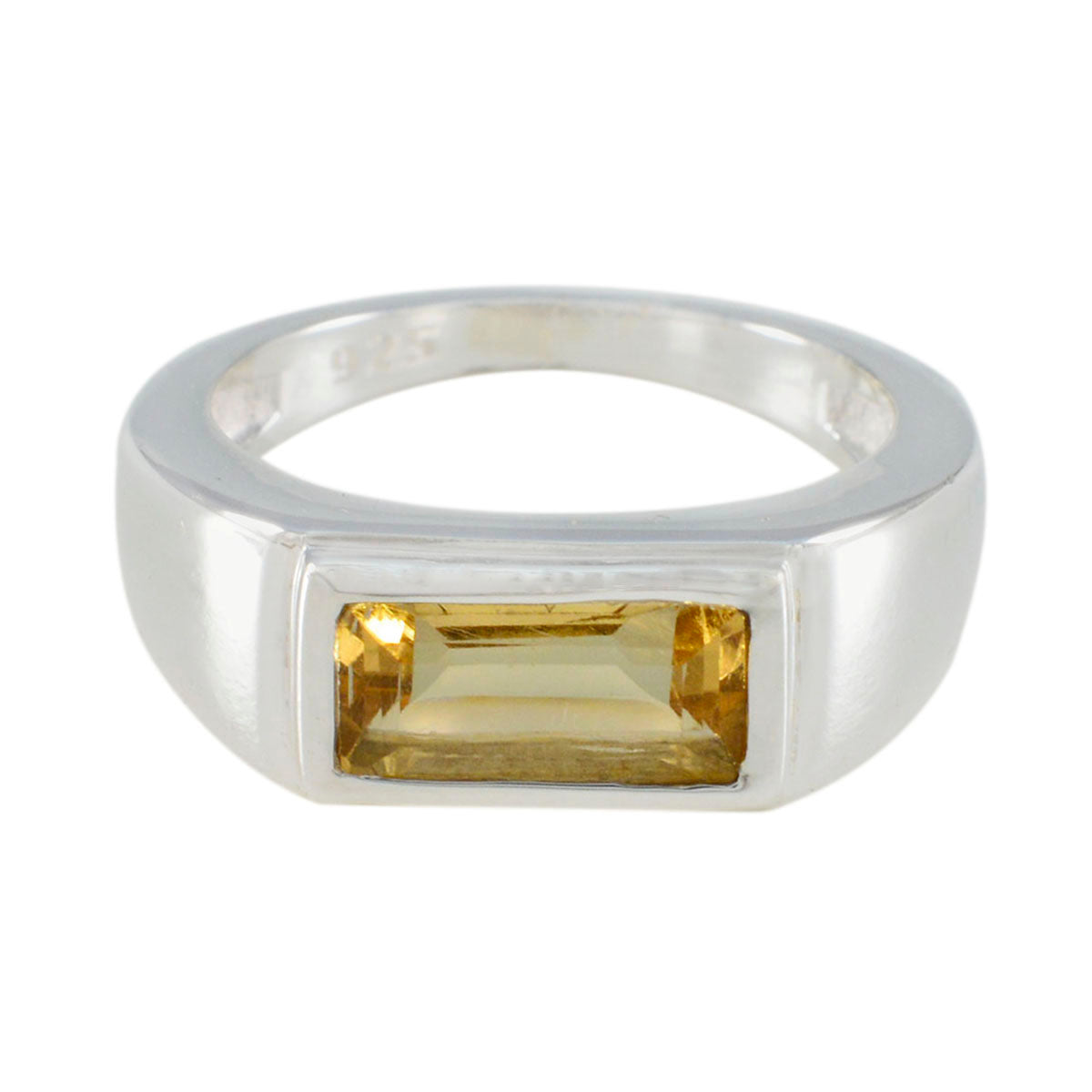 Eleanor Boho Yellow Solitaire Ring with Gemstone Citrine Yellow