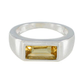 Eleanor Boho Yellow Solitaire Ring with Gemstone Citrine Yellow