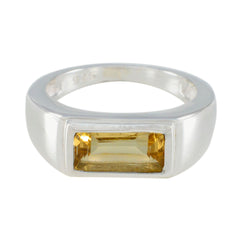 Eleanor Boho Yellow Solitaire Ring with Gemstone Citrine Yellow