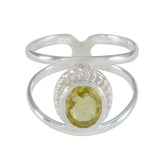 Natalia Boho Yellow Solitaire Ring with Sterling Silver Lemon Quartz Yellow