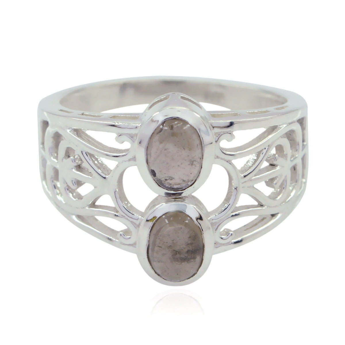 Agnes Brown Filigree Toi Et Moi Ring with Gemstones smoky quartz Brown
