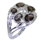 Nisa silver ring with multiple brown gemstones brown gemstone cocktail ring with intricate leaf design