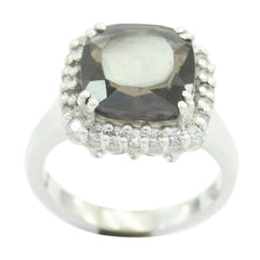Anna brown gemstone halo ring with cushion-cut center stone and surrounding clear stones