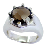 Nella Brown Gemstone Halo Ring Sterling Silver smoky quartz Brown