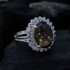 Mariana Brown Gemstone Halo Ring with Sparkling Accents