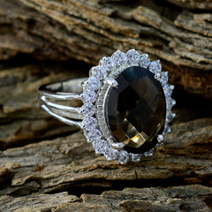 Mariana Brown Gemstone Halo Ring with Sparkling Accents