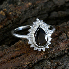 Wen Brown Gemstone Halo Ring with Pear Cut Stone