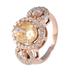 Xiu elegant brown gemstone halo ring with sparkling clear stones and rose gold band