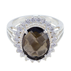 Mariana Brown Gemstone Halo Ring with Sparkling Accents