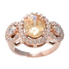 Xiu elegant brown gemstone halo ring with sparkling side stones in rose gold setting