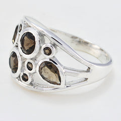 Valentina brown gemstone ring for women with multiple brown stones set in silver band