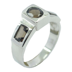 Angel silver ring featuring two brown gemstones elegant brown gemstone ring for women