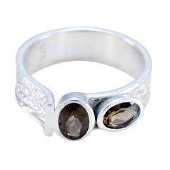 Amanda Brown Gemstone Toi Et Moi Ring in Sterling Silver smoky quartz Brown