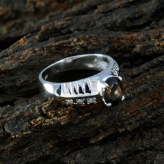 Aisha Brown Halo Ring For Women Sterling Silver Gemstone