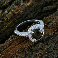 Ines Brown Halo Ring for Women with White Crystals