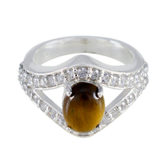 Nayara Brown Halo Ring for Women with Gemstones Tiger Eye Brown