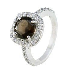Ines Brown Halo Ring for Women with White Crystals