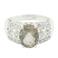 Marie Brown Halo Ring for Women with Sparkling Gemstones smoky quartz Brown