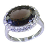 Daniela Brown Halo Ring with Sparkling Gemstones smoky quartz Brown